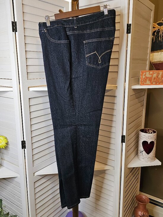 Just My Size Denim - JMS, Just My Size, Plus 18W Average, Stretch Classic Denim Jeans, Dark Blue